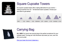 Screenshot of The Cupcake Tower - Product Catalog project