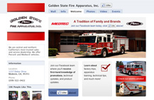 Screenshot of Facebook welcome tab for Golden State Fire