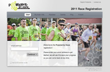 Screenshot of registration start screen